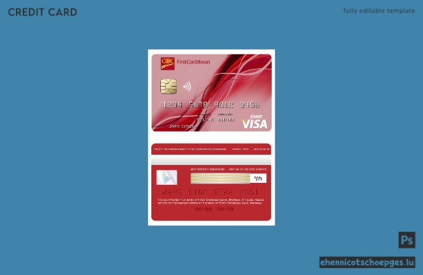 Bahamas First Caribbean Bank, Visa Debit-Beispielvorschau